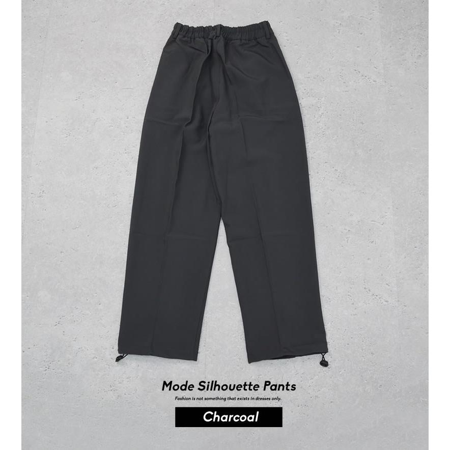 ワイドパンツ イージーパンツ メンズ ツータック アンクル丈 9分丈 チャコール 韓国 モード系 ストリート ファッション | Shoowtime | 08