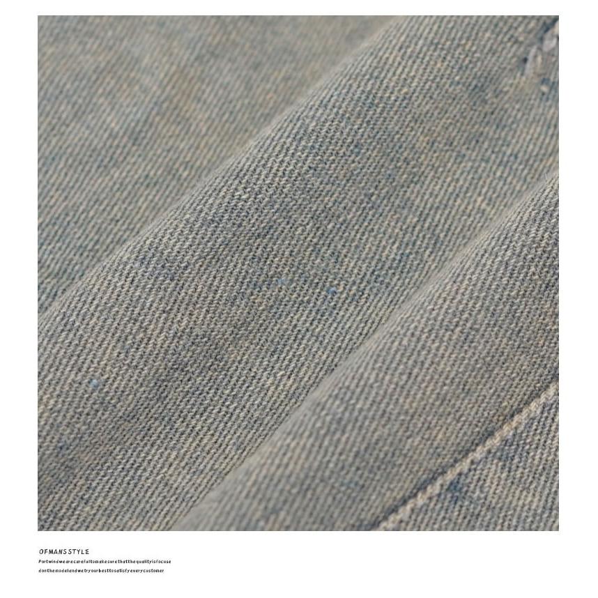 デニムパンツ メンズ ルーズフィット タック バルーン ワイド デニム イージーパンツ ジーンズ ビンテージ サンドウォッシュ ウエスト調整可 | Shoowtime | 08