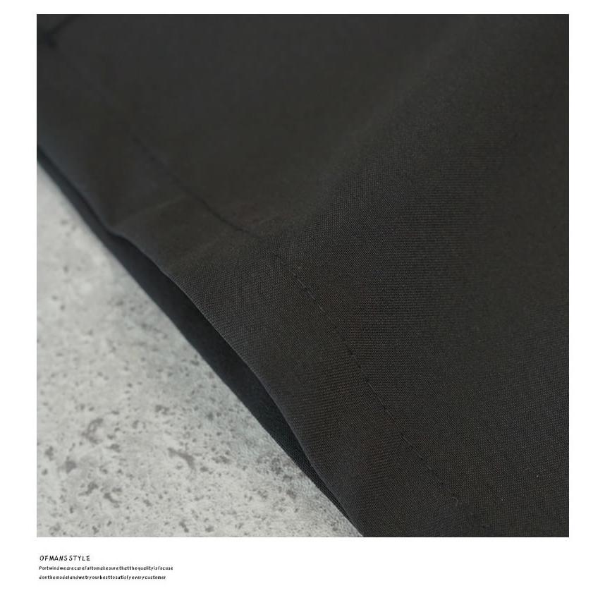 スラックス メンズ ルーズフィット ツータック ワイド ドレープ スラックスパンツ ブラック ウエスト調整可 | Shoowtime | 09