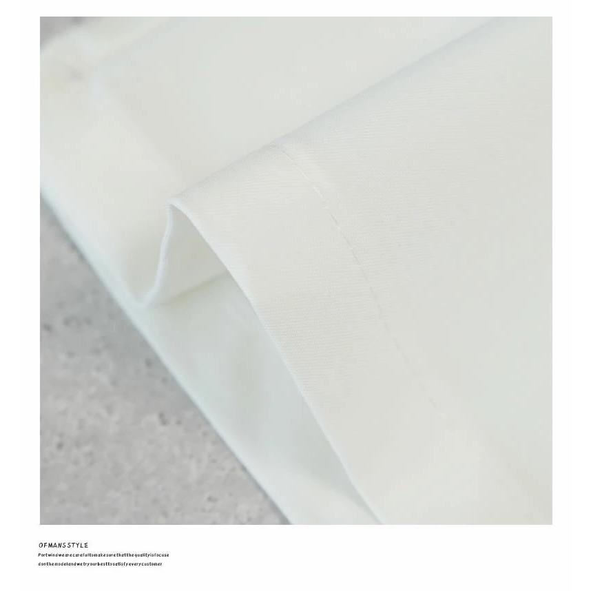 スラックス メンズ ルーズフィット ツータック ワイド ドレープ スラックスパンツ ホワイト ウエスト調整可 | Shoowtime | 08