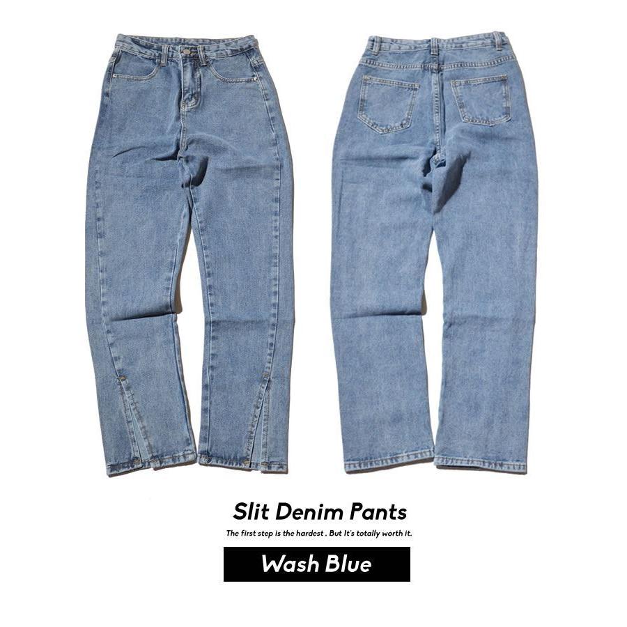 ジーンズ デニムパンツ レディース ハイウエスト スリット ブランド 韓国ファッション オルチャンファッション Stdtw006 Olchang 韓国 ファッション 通販 Yahoo ショッピング