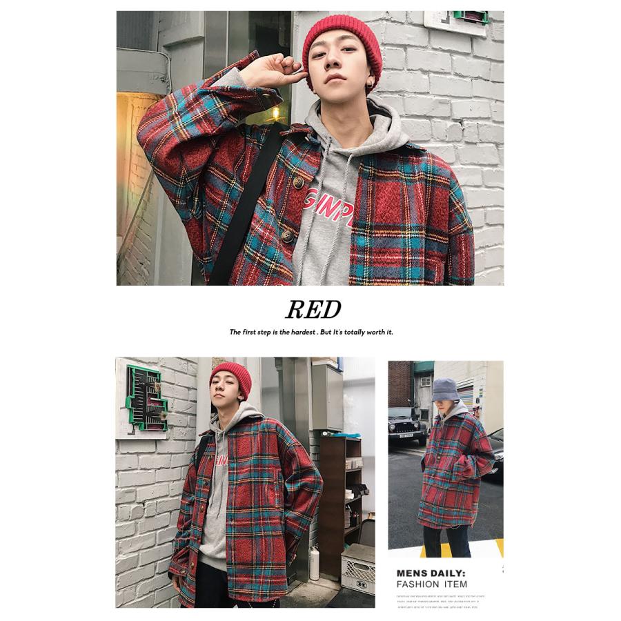 オーバーサイズ シャツジャケット タータンチェック メンズ ビッグシルエット アウター ドロップショルダー 韓国ファッション ストリート系 おしゃれ Stjtm006 Shoowtime 韓国ファッション 通販 Yahoo ショッピング