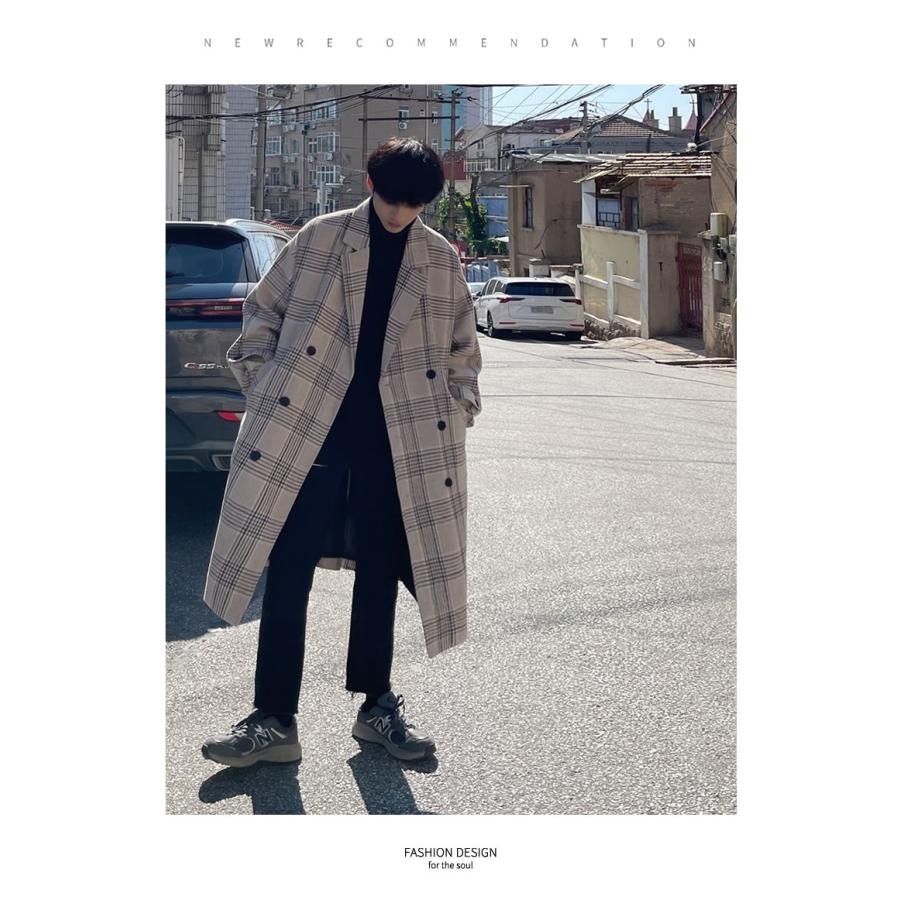 チェスターコート メンズ ロングコート グレンチェック 中綿 ドロップショルダー 韓国 ストリート系 ファッション Stjtm045 Shoowtime 韓国ファッション 通販 Yahoo ショッピング