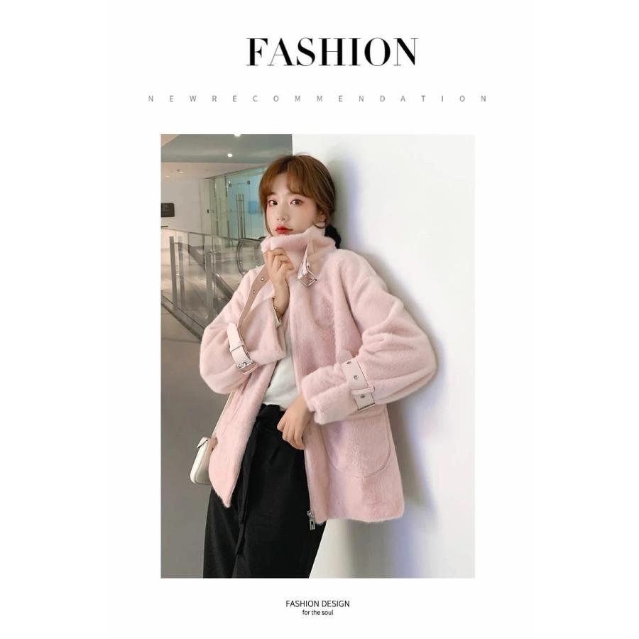 韓国♡　アルパカ　素材　ふわふわ　高級感　ベア　ポンチョ　コート　暖かい ボアコート レディース ショート丈 アウター ふわふわ もこもこ