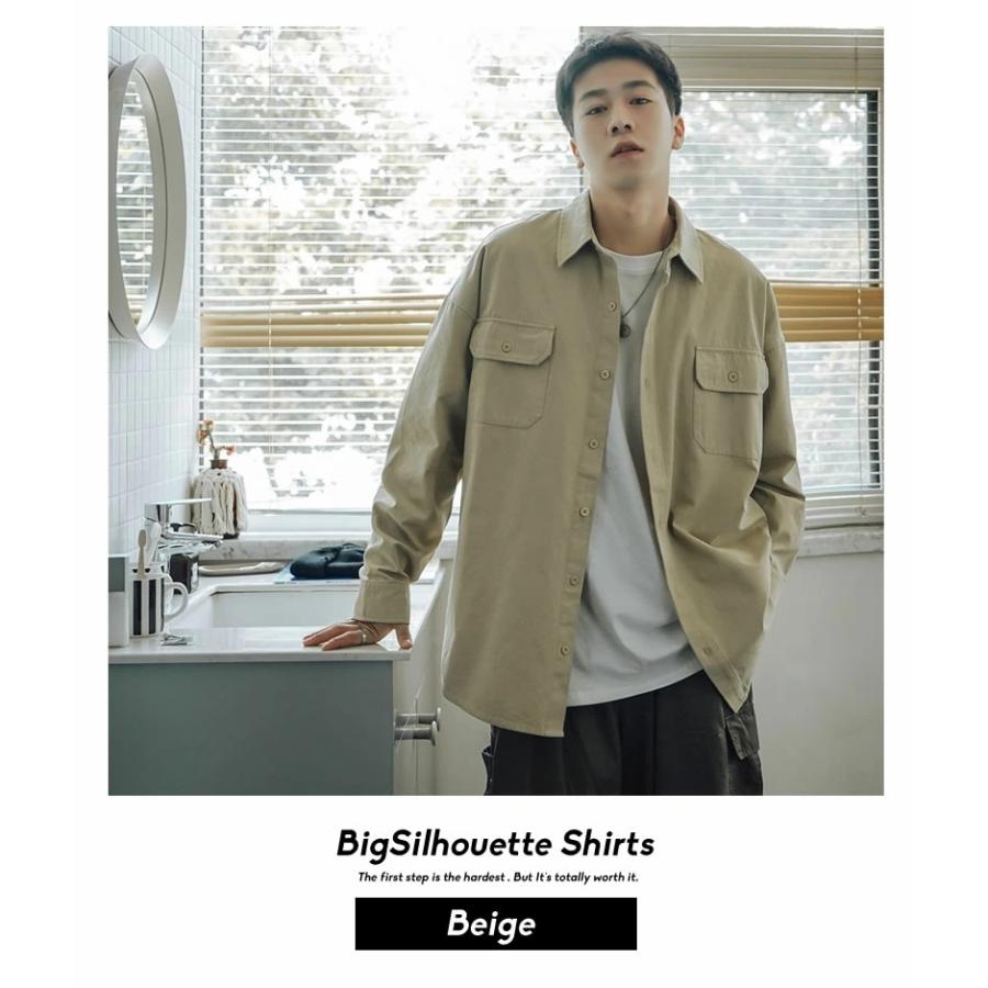 オーバーサイズ ワークシャツ メンズ 長袖 ビッグシルエット ゆったり おしゃれ ストリート系 韓国ファッション ブランド Stotm022 Shoowtime 韓国ファッション 通販 Yahoo ショッピング