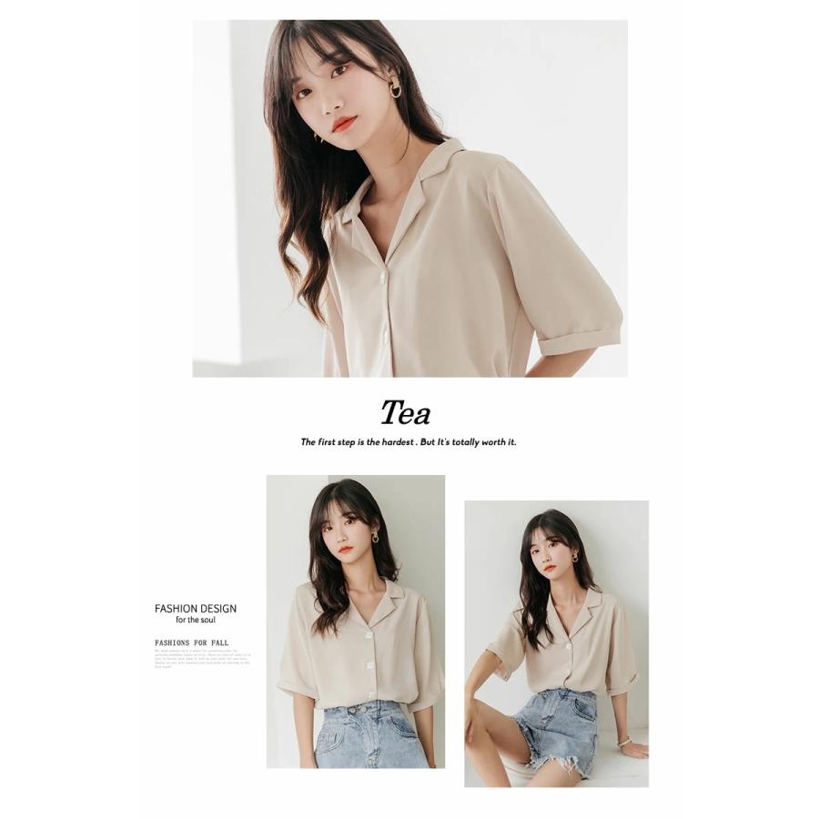 Shoowtime シャツ ブラウス レディース トップス 半袖 開襟 Shoowtime シャツ ブラウス レディース トップス 半袖 開襟