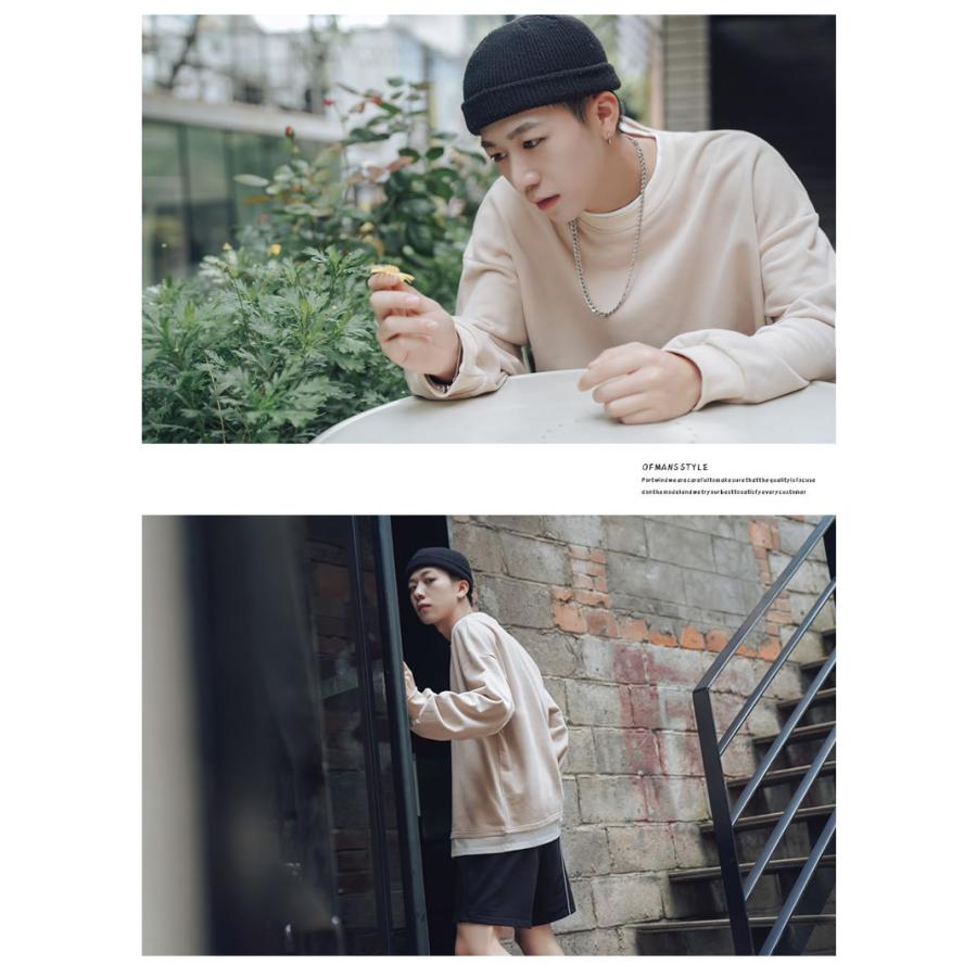 ビッグシルエット トレーナー メンズ レイヤード 重ね着風 スウェット 裏毛 ドロップショルダー オーバーサイズ 韓国ファッション ストリート系 おしゃれ Stptm009 Shoowtime 韓国ファッション 通販 Yahoo ショッピング