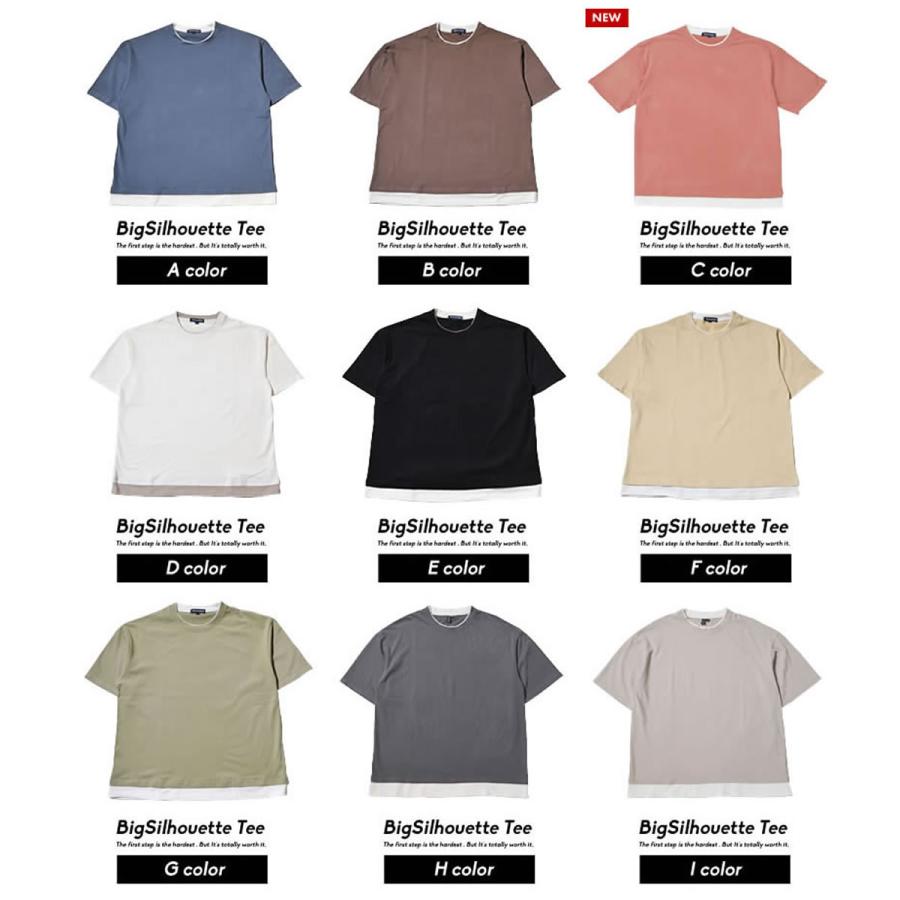 オーバーサイズ レイヤード Tシャツ メンズ レディース 半袖 ビッグシルエット ゆったり 大きいサイズ 韓国ファッション おしゃれ Shoowtime ショウタイム 春 夏 | Shoowtime | 01