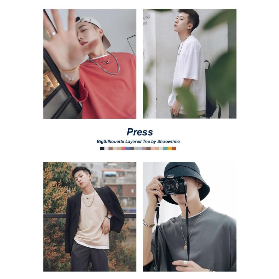 Tシャツ メンズ レディース ビッグシルエット オーバーサイズ ゆったり レイヤード 重ね着風 おしゃれ ブランド ストリート系 韓国ファッション Stttm005 Olchang 韓国ファッション 通販 Yahoo ショッピング
