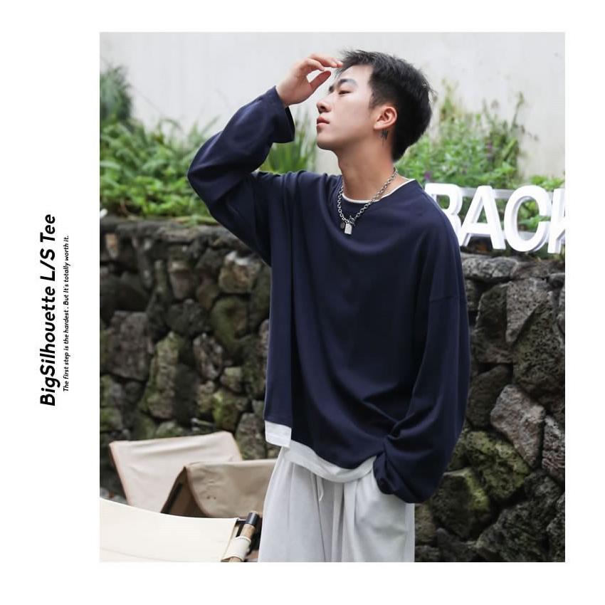 ロンt 長袖tシャツ メンズ ビッグシルエット オーバーサイズ レイヤード 重ね着風 ストリート系 韓国ファッション ブランド レディース Stttm0 Shoowtime 韓国ファッション 通販 Yahoo ショッピング