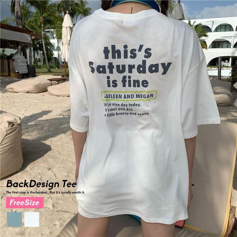 ビッグシルエット Tシャツ レディース 半袖 メッセージプリント シンプル ゆったり 体型カバー ブランド 韓国ファッション オルチャンファッション Stttw022 Shoowtime 韓国ファッション 通販 Yahoo ショッピング