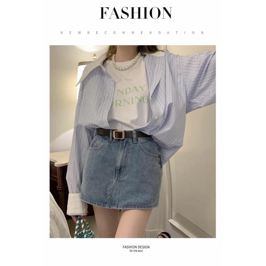 Tシャツ レディース 半袖 ビッグシルエット オーバーサイズ メッセージ ロゴゆったり ブランド 韓国ファッション ストリート系 おしゃれ 綿 | Shoowtime | 08