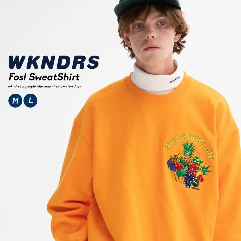 Wkndrs ウィークエンダーズ フォッシルスウェットシャツ オレンジ メンズ トレーナー 裏起毛 Wdptm008 Shoowtime 韓国ファッション 通販 Yahoo ショッピング