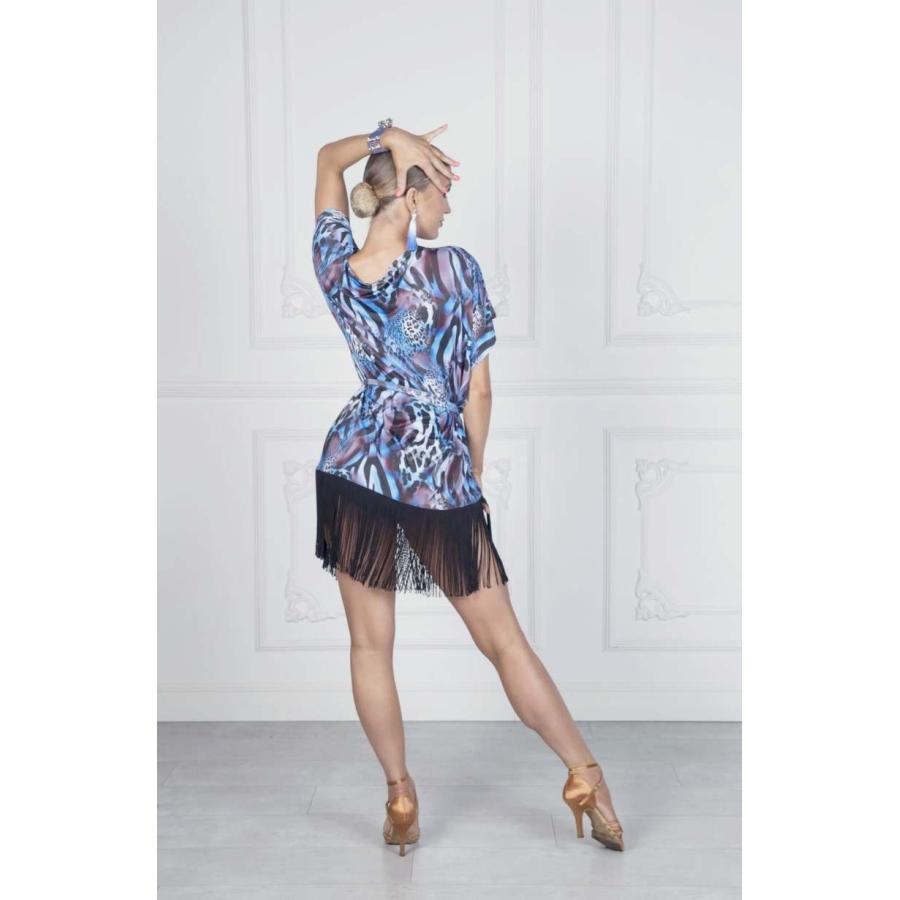 社交ダンス・ダンス衣装　SENGA　TUNIC　FLOW　ブルー柄/ピンク柄　Fサイズ　定価：44，000円(税込)_1