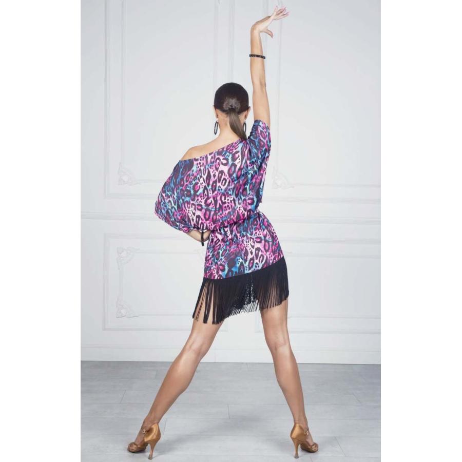 社交ダンス・ダンス衣装　SENGA　TUNIC　FLOW　ブルー柄/ピンク柄　Fサイズ　定価：44，000円(税込)_3