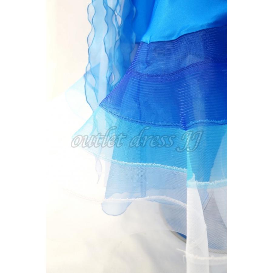 【値下げ・名盤】 社交ダンス・ダンス衣装　インポート品　ヨーロッパ製　M580 オーシャンブルー×ホワイト　Mサイズ 【WSO3736052363】(131120円)