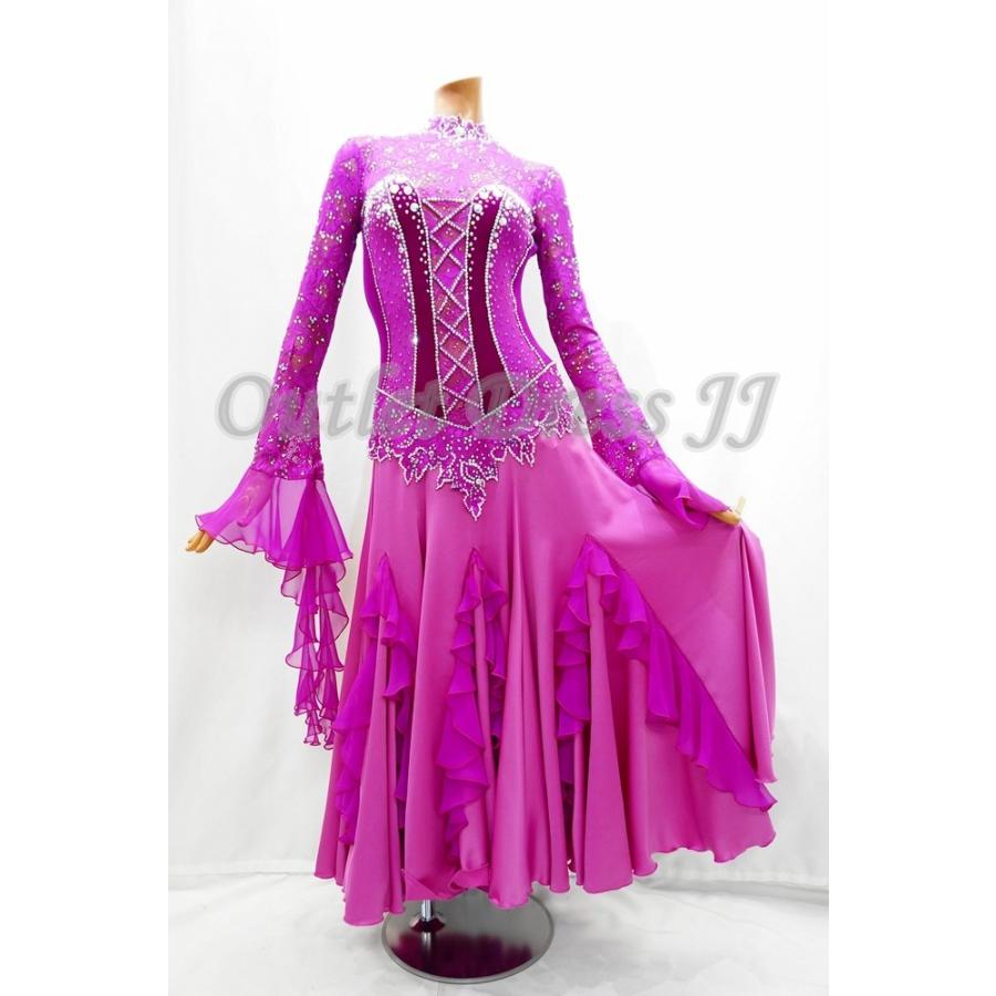 ピンクの社交ダンスドレス 送料無料》DdE1008-PNK：社交ダンスドレス 《PNK・ピンク/ピンク