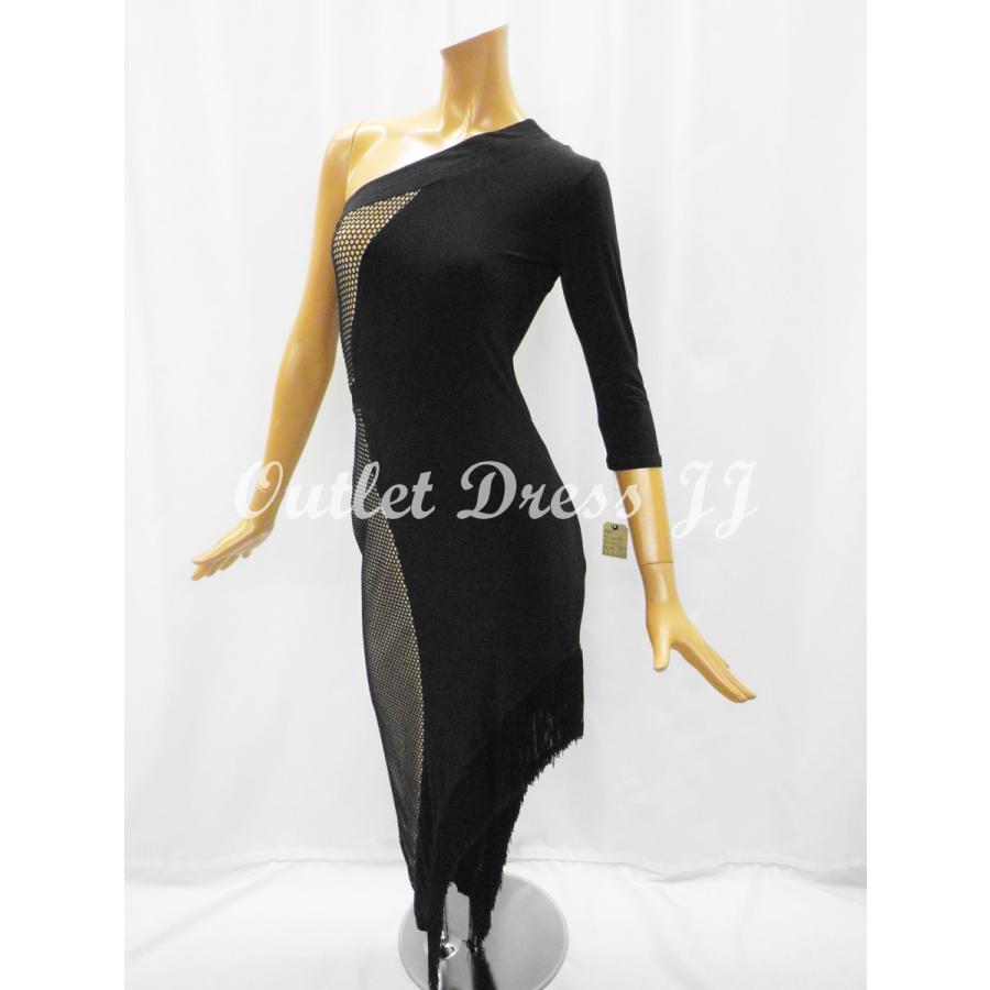 年最新海外 社交ダンス ダンス衣装 インポート品 ヨーロッパ製 987 ワンショルダーネットフリンジワンピース ブラックm 定価 34 560円 税込 超歓迎 City Com Fr