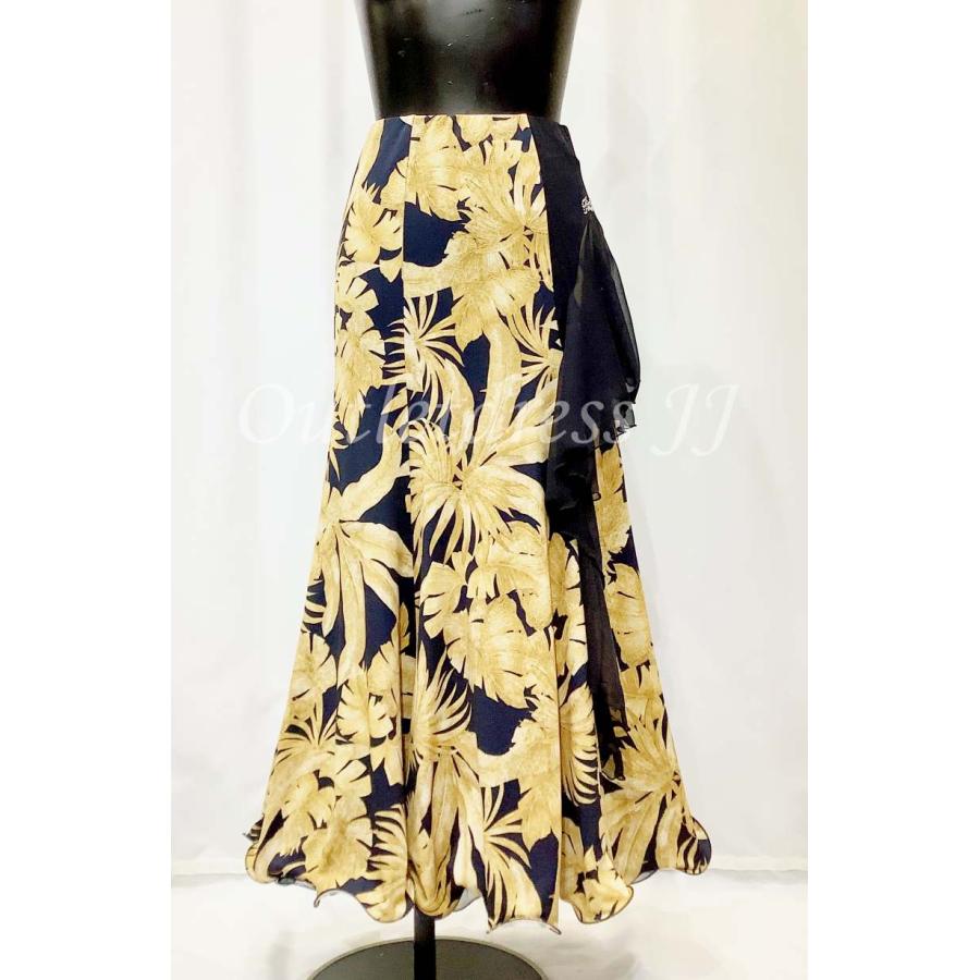 30 %OFF】社交ダンス・ダンス衣装 イエロー花柄デザインスカート