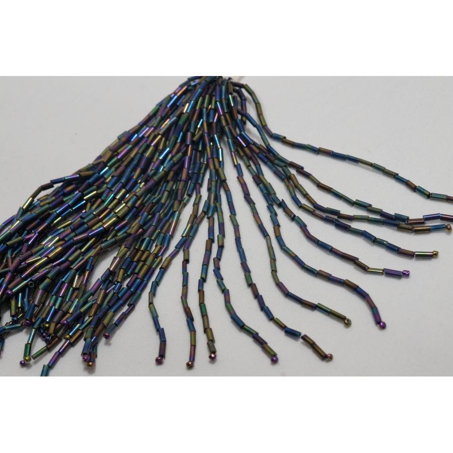 【SALE】クリスタルビーズ　糸通し竹ビーズ　10cm丈　50本｛ジェットAB｝ セール価格660円(込)/定価1,980円(込) |  | 01