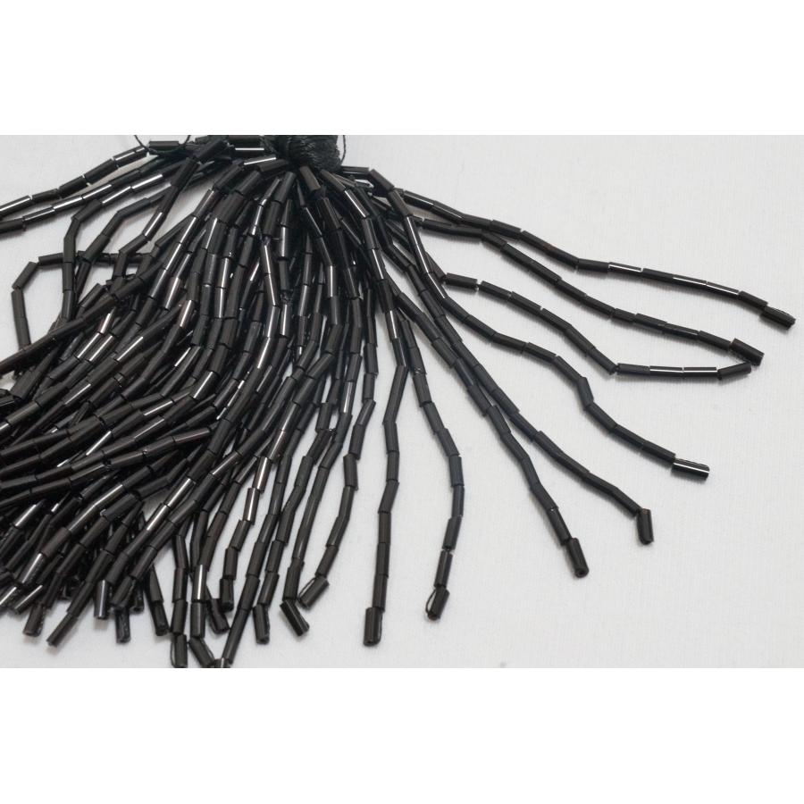 【取寄せ】クリスタルビーズ　糸通し竹ビーズ　7cm丈　50本｛ジェット｝ セール価格550円(込)/定価1,650円(込) |  | 01