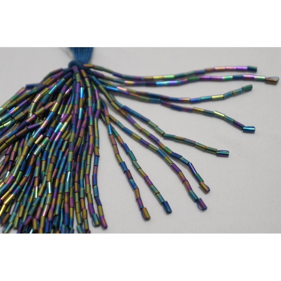 【SALE】クリスタルビーズ　糸通し竹ビーズ　7cm丈　50本｛ジェットAB｝ セール価格550円(込)/定価1,650円(込) |  | 01