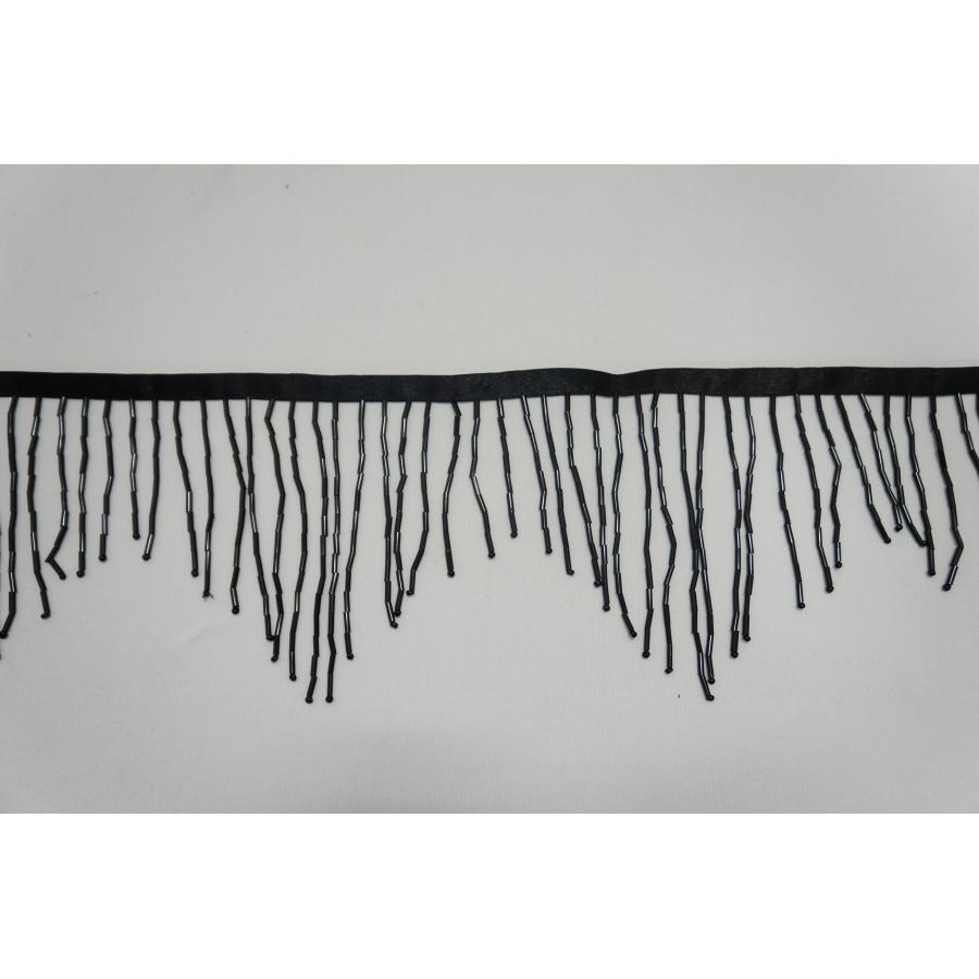 【SALE】ウェーブビーズフリンジ　｛ブラック｝ 50cm〜10cm刻み　定価から70%引き→セール価格10cm165円(込) | 