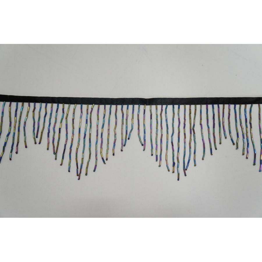 【SALE】ウェーブビーズフリンジ　｛ブラックミックス｝ 50cm〜10cm刻み　定価から70%引き→セール価格10cm165円(込) | 