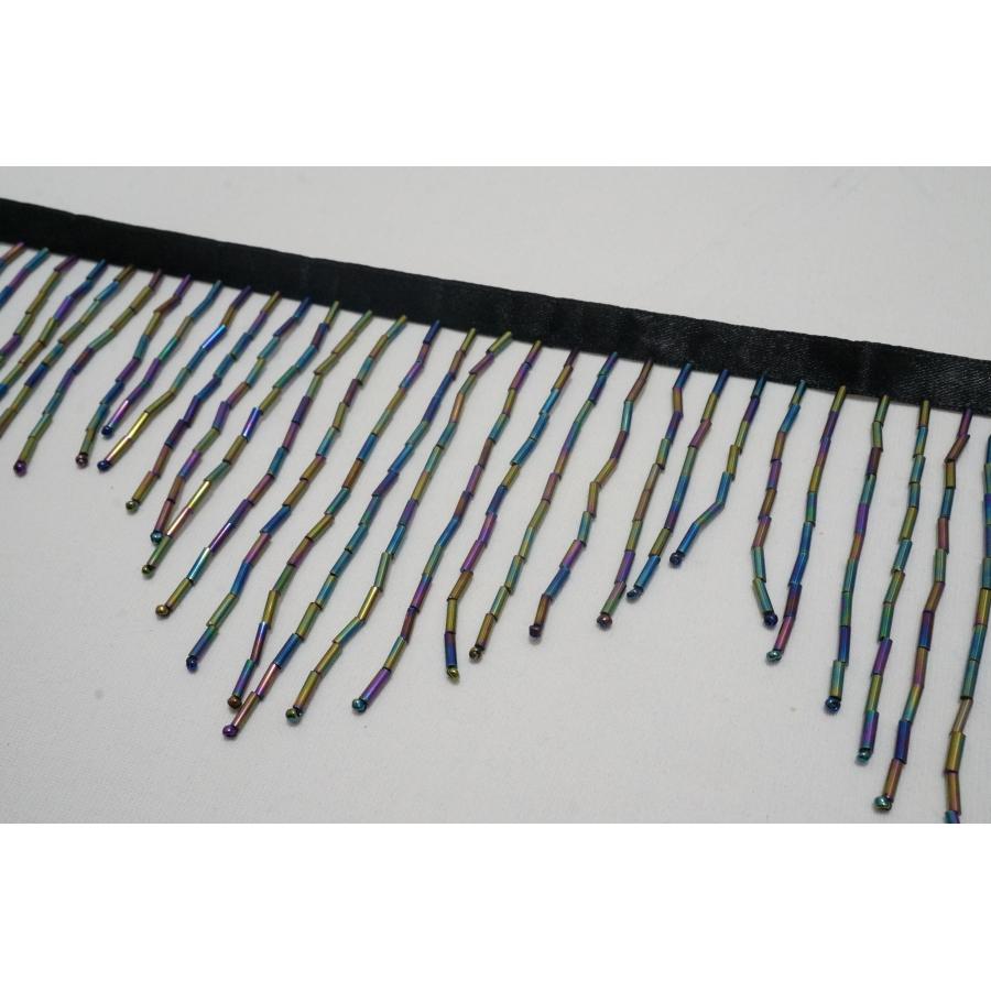 【SALE】ウェーブビーズフリンジ　｛ブラックミックス｝ 50cm〜10cm刻み　定価から70%引き→セール価格10cm165円(込) |  | 01