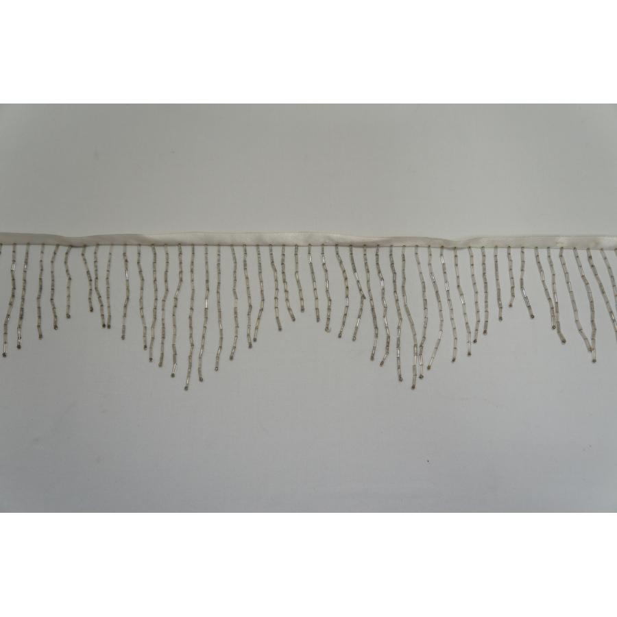 【SALE】ウェーブビーズフリンジ　｛ホワイト｝※難有※ 50cm〜10cm刻み　定価から70%引き→セール価格10cm165円(込) | 