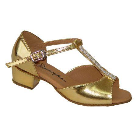 社交ダンスシューズ_子供女子ラテンダンスシューズ_セミオーダー_ゴールド_160905b | 