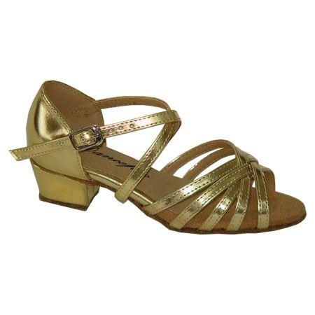 社交ダンスシューズ_子供女子ラテンダンスシューズ_セミオーダー_ゴールド_161302b | 