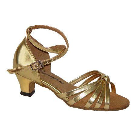社交ダンスシューズ_子供女子ラテンダンスシューズ_セミオーダー_ゴールド_1612210b | 
