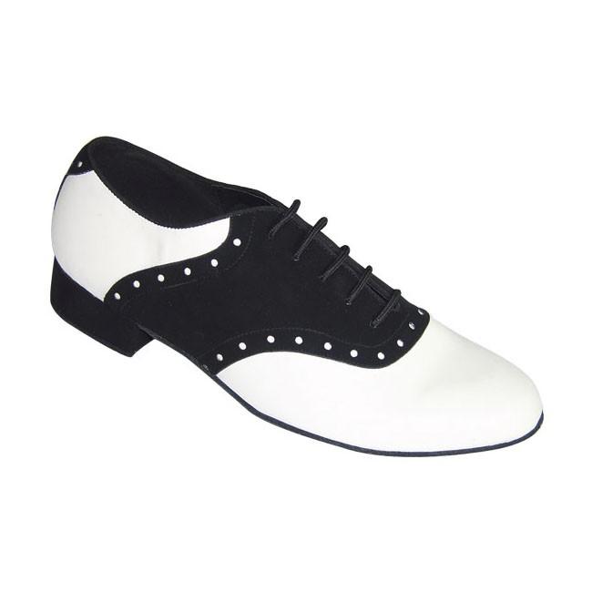 社交ダンスシューズ 紳士モダンダンスシューズ セミオーダー 白黒 251401 | 