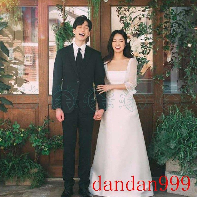 クリアランス特販 ウェディングドレス 結婚式 二次会 ウエディングドレス ロング丈 エレガンス スクエアネック ドレス 半袖 白 ワンピース パーティードレス 安い 韓国風 シンプル 早割り Ssl Daikyogo Or Jp