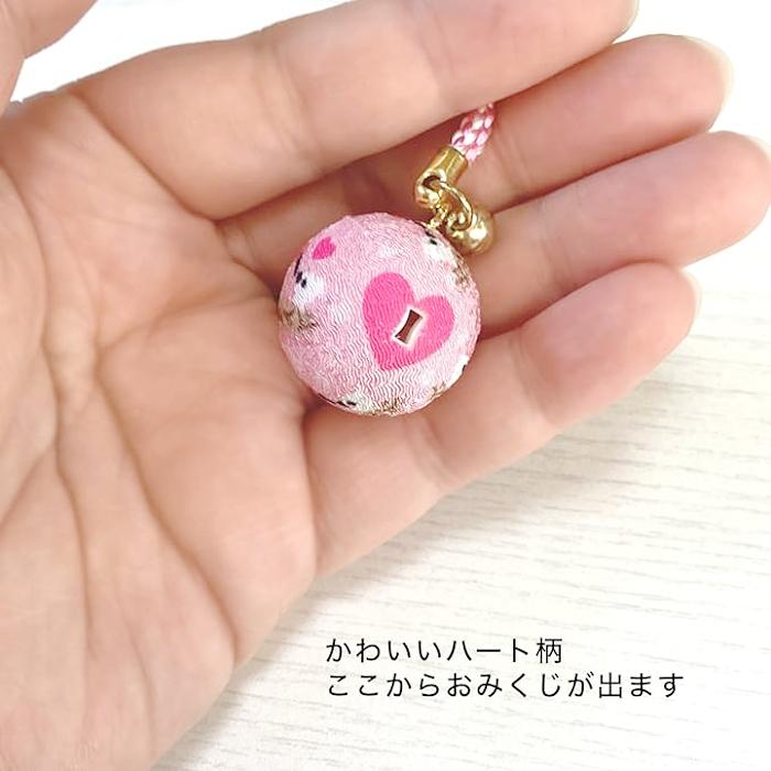 日本製 キーホルダー ちりめん おみくじ 根付 朱鷺 トキ プリント 鈴
