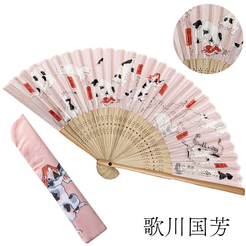 公式】シルク扇子（袋付） 歌川国芳 ねこ : だんだんどーも - 通販
