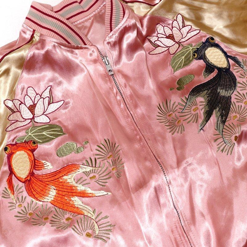 赤黒出目金刺繍スカジャン Japanesque【ジャパネスク】 3RSJ-044 和柄