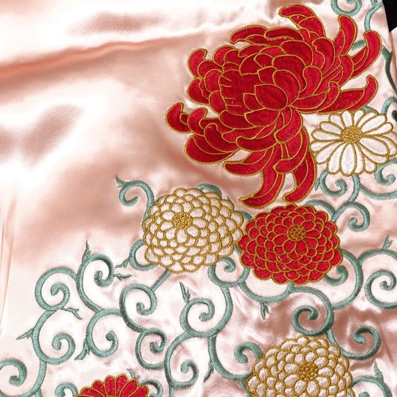 菊と唐草刺繍スカジャン Japanesque【ジャパネスク】 3RSJ-703 和柄 