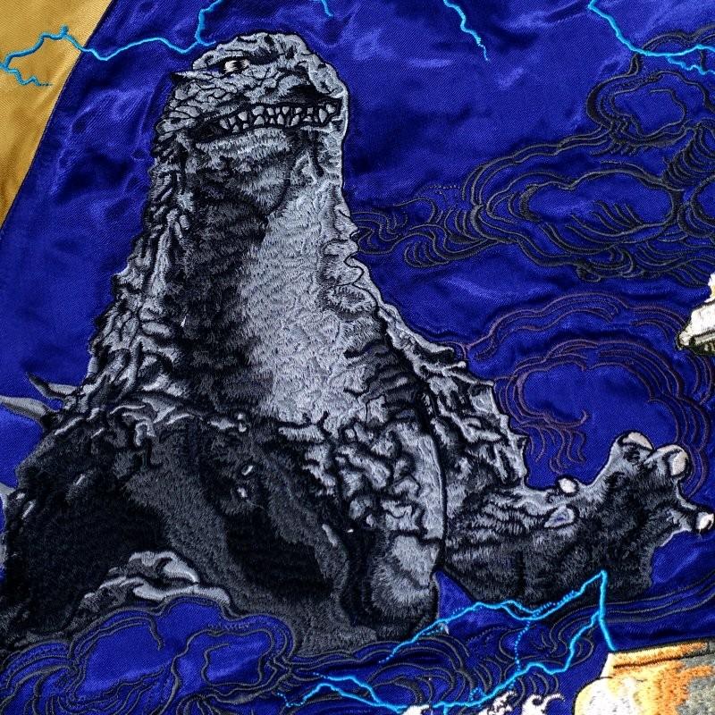 ゴジラvs三式機龍刺繍スカジャン ゴジラ×スイッチプランニングコラボ