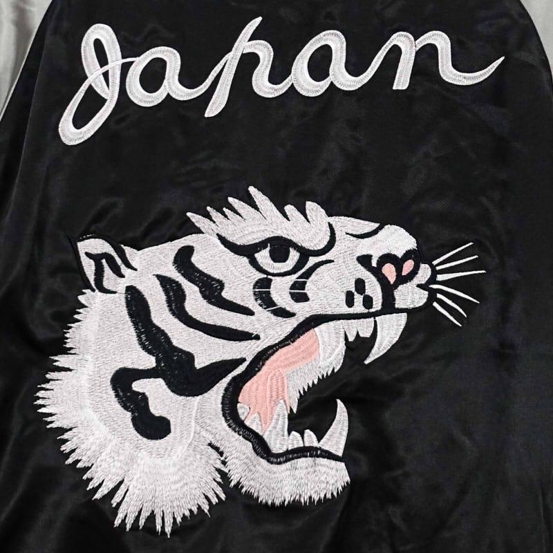 龍虎と日本地図刺繍リバーシブルスカジャン Japanesque JSKJ-005