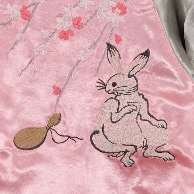 兎の餅つき刺繍リバーシブルスカジャン Japanesque JSKJ-502 和 兎の餅つき刺繍リバーシブルスカジャン Japanesque JSKJ-502 和