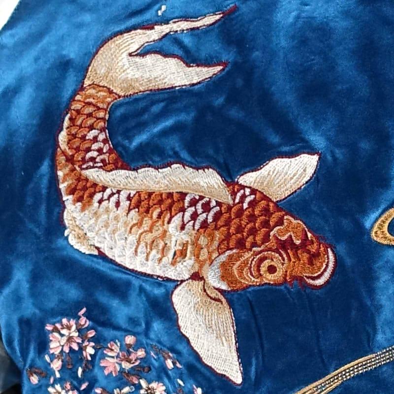 スカジャン 鯉刺繍リバーシブル