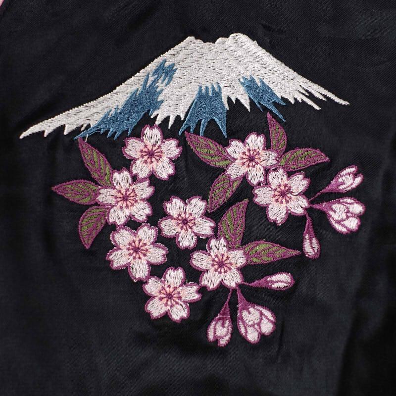富士に舞妓刺繍リバーシブルスカジャン Japanesque JSKJ-509 和柄