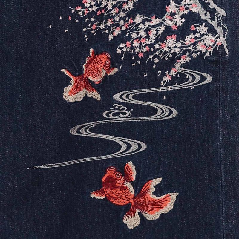 桜刺繍デニムパンツ SP-002 花旅楽団 和柄 : だんだら Yahoo!店 - 通販