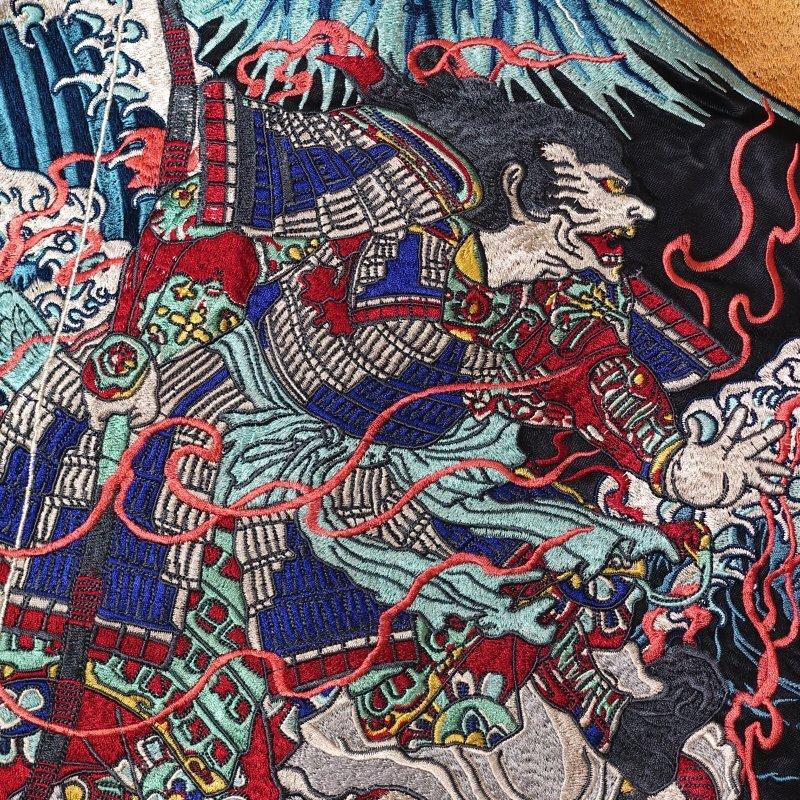 されこうべと和漢刺繍スカジャン 花旅楽団 SSJ-039 和柄 : だんだら 