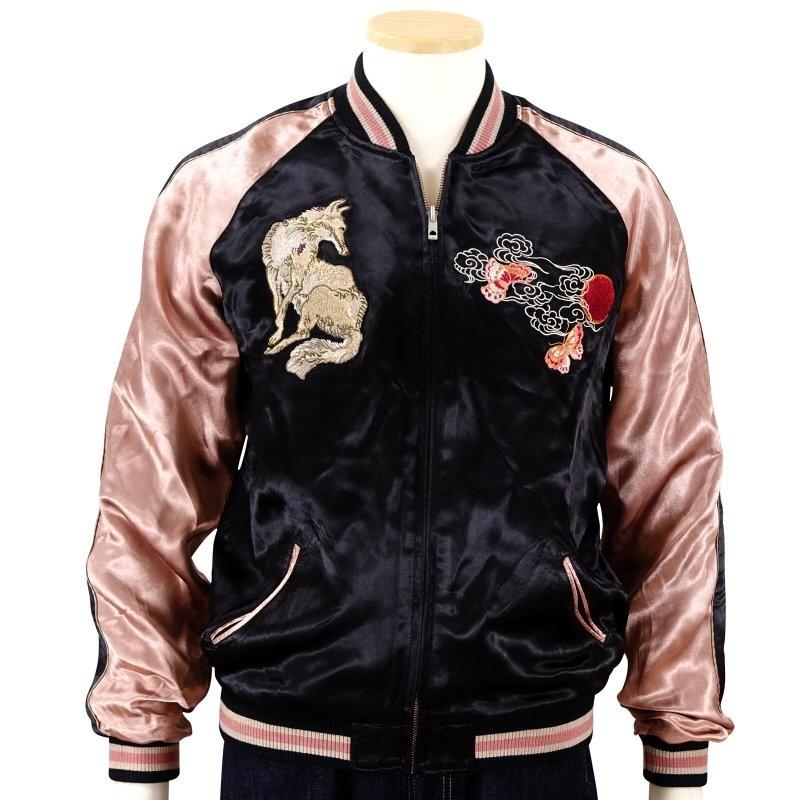 桜と狐刺繍スカジャン 花旅楽団 SSJ-522 和柄 : だんだら Yahoo!店