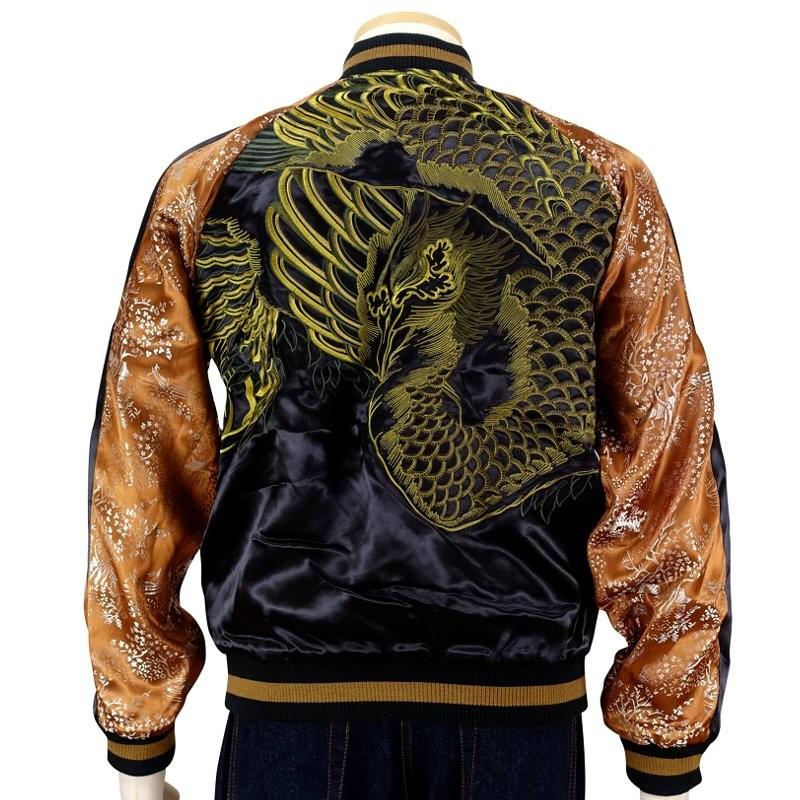 金筋彫鳳凰刺繍スカジャン 花旅楽団 SSJ-701 和柄 : だんだら Yahoo!店