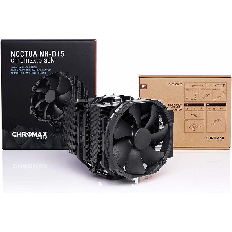Noctua NH-D15 chromax.black， ツインタワー CPUクーラー (140mm， ブラック) NH D15 chromax black， ツインタワー CPUクーラー 140mm， ブラック