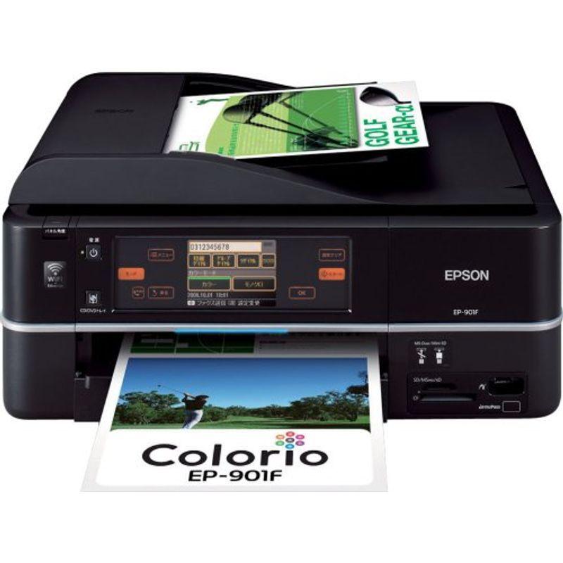 EPSON Colorio インクジェット複合機 EP-901F 有線・無線LAN標準搭載 タッチパネル液晶 FAX搭載 6色染料インク